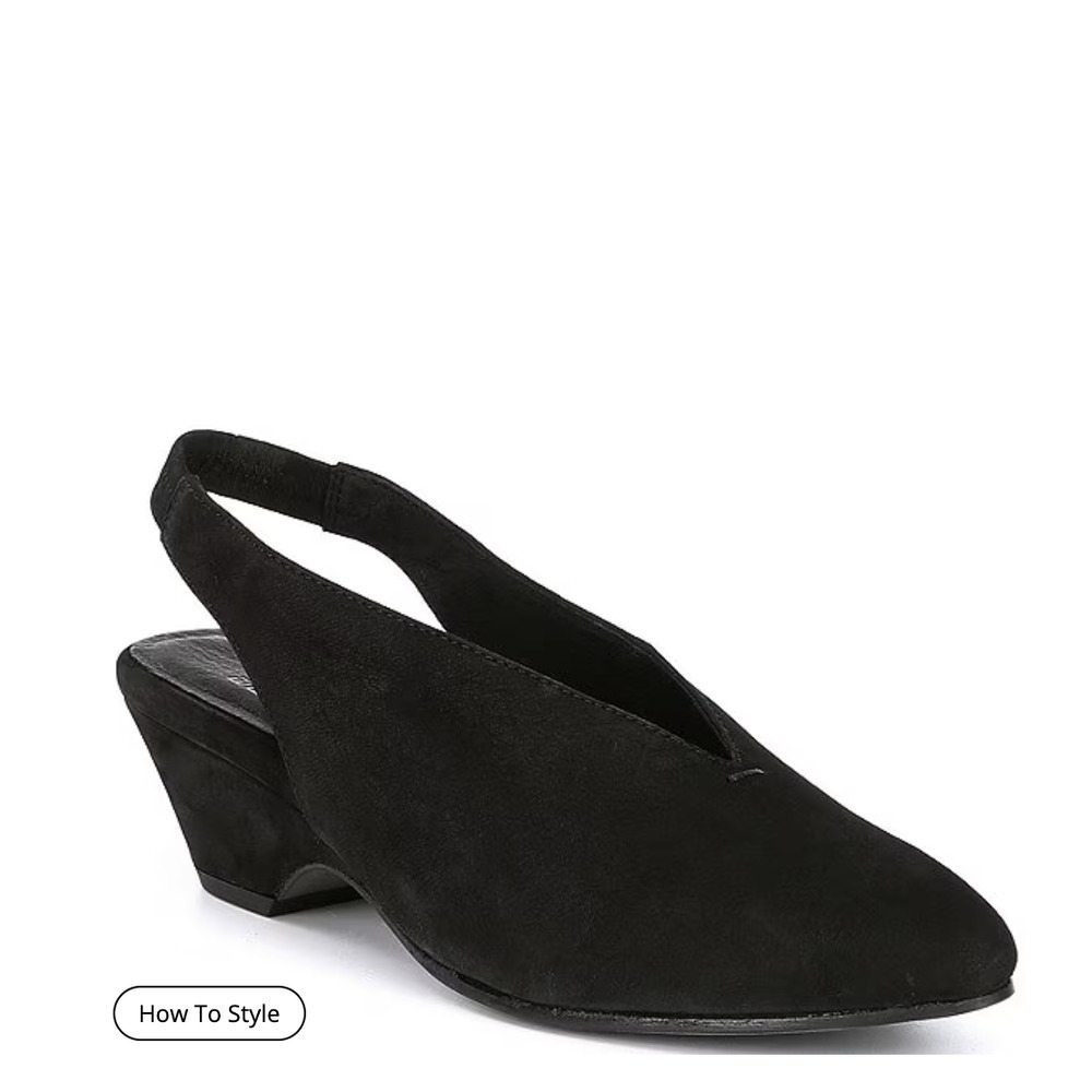 Eileen Fisher Gatwick Nubuck Slingback Block Heel Pumps